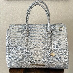 Brahmin Light Blue Crocodile Embossed Women's Bag
